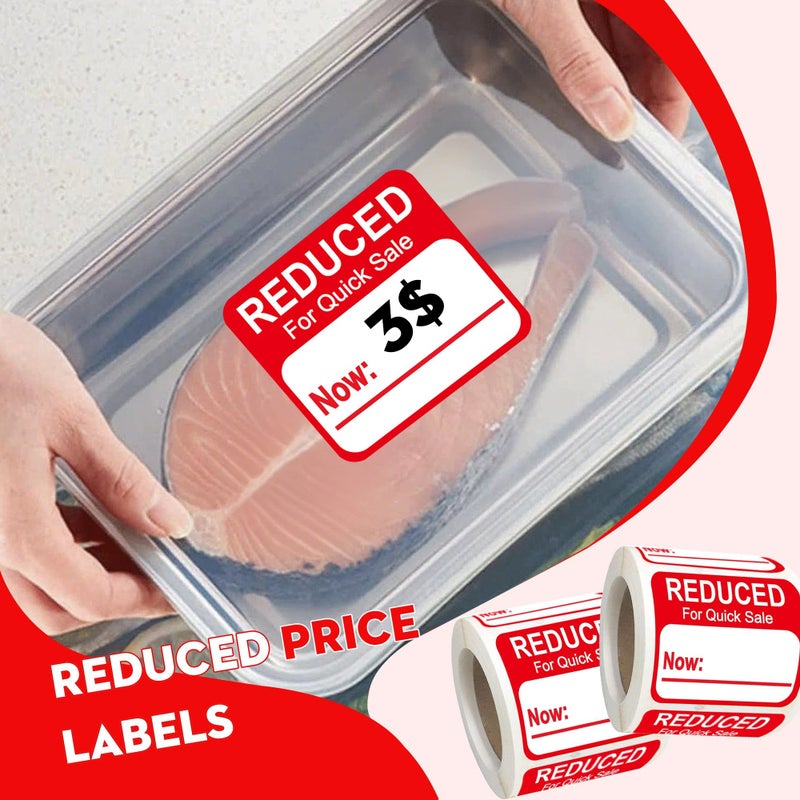 Well Tile Reduced Stickers Price Pricing Retail Labels 1.8" X 2" Grocery Store Food Labels 500 pcs - Image 4